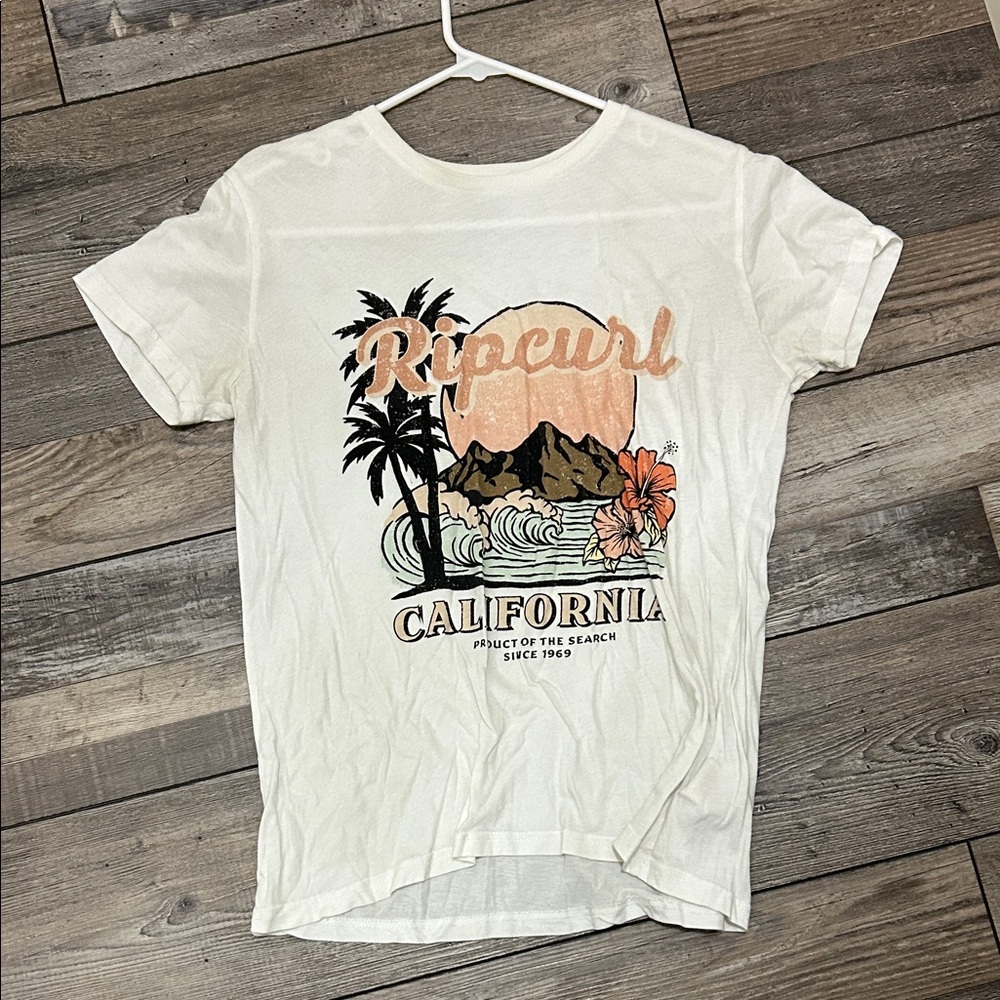 Rip Curl White California Tee with Graphic